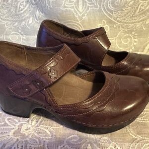 Dansko Mary Jane Harlow brown leather clogs shoes size 38